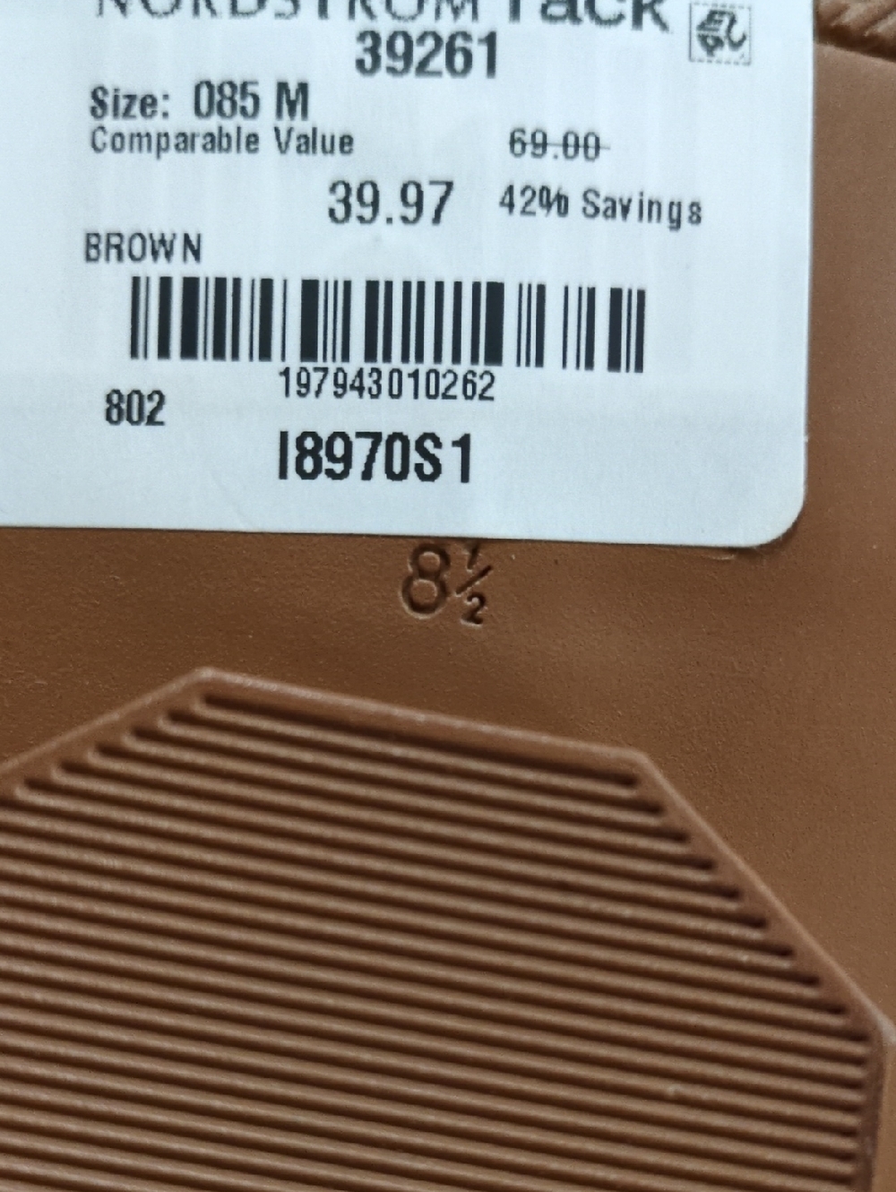 Zodiac Frida Brown Slide Sandal Size 8.5 - Picture 10 of 11